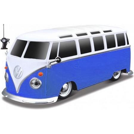 Maisto Bus Rc Volkswagen Samba 1962 1:24 Blauw/wit 2-delig