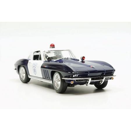 Maisto Chevrolet Corvette 1965 Police Blauw 1:18