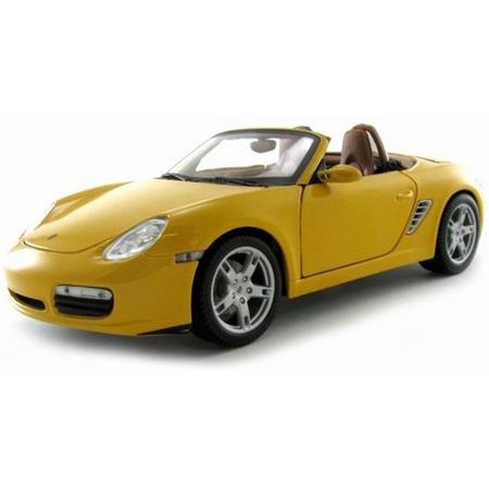 Modelauto Porsche Boxter S Cabrio geel 1:18