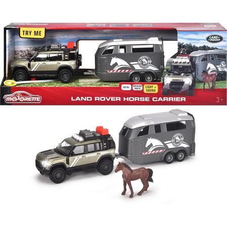 Majorette Grand Series - Land Rover Paardentrailer - Metaal - Licht en Geluid - 25 cm - Speelgoedvoertuig