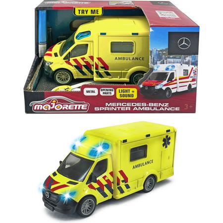 Majorette Grand Series - Mercedes-Benz Sprinter Ambulance NL - Metaal - Licht en Geluid - 12,5 cm - Speelgoedvoertuig