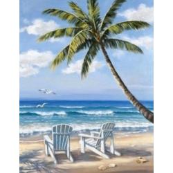 Beach 1 palmboom – 30x40cm - VIERKANT – HQ Diamond Painting - volledig dekkend - Diamant Schilderen – voor Volwassenen – strand – vakantie