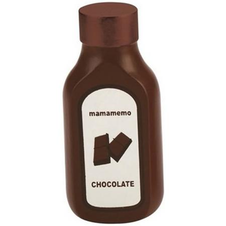 Mama Memo Fles Chocoladesaus Hout 10 Cm Bruin