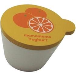 Mamamemo Bakje Sinaasappelyoghurt Hout 4 Cm Wit/oranje