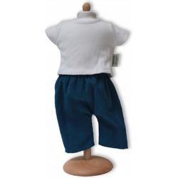 Mamamemo Blauwe Broek met Wit Shirt 42 - 46 cm