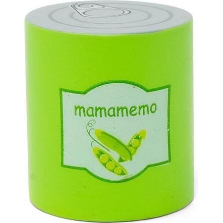Mamamemo Ingeblikte Bonen 6 Cm Hout Groen/zilver