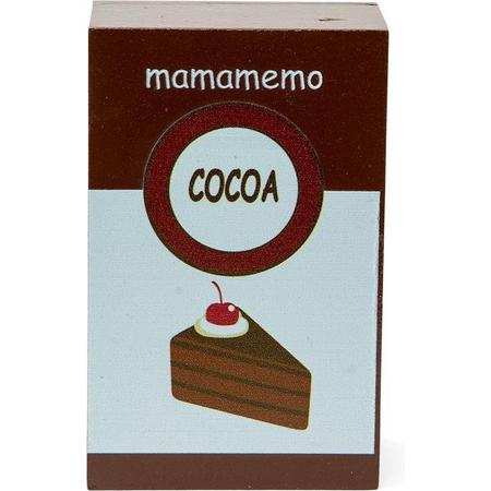 Mamamemo Pak Chocolade 10 Cm Hout Bruin/wit