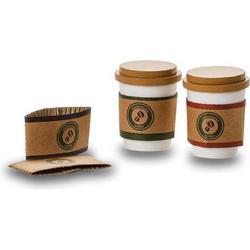 koffiebekers to go junior 7 cm hout bruin/wit 8-delig