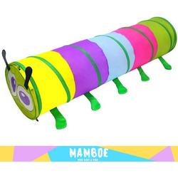 Mamboe Kruiptunnel 180x46cm - Kruiprol - Kruiptunnel Kinderen - Speeltunnel voor Kinderen - Kleurrijke Rups - Opvouwbaar - Kruiptunnel voor Kindjes - Voor Binnen en Buiten