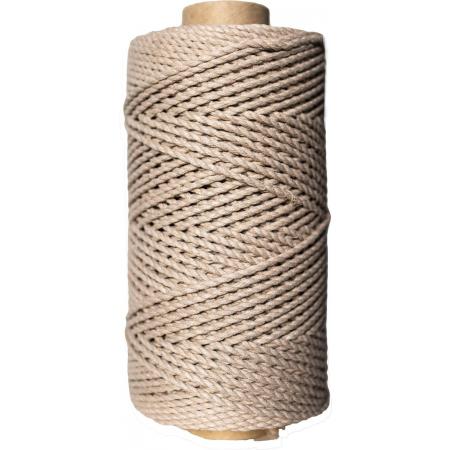 Katoen macramé touw - Macramé koord - Aarde - 3mm dik - 140 meter - 600 gram