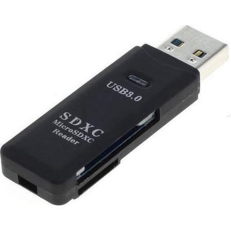 USB Cardreader met USB-A connector en 2 kaartsleuven - voor (Micro) SD/SDHC/SDXC/MMC/TF - USB3.0 - Mangry