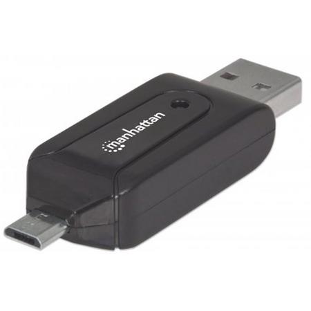 Manhattan 406215 USB/Micro-USB Zwart geheugenkaartlezer