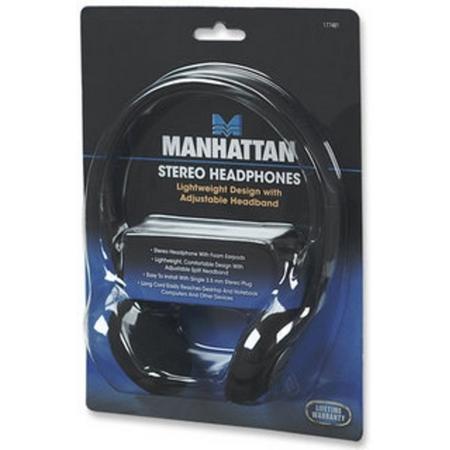 Manhattan Stereo Headphones Zwart Circumaural koptelefoon
