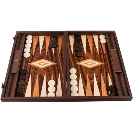 Burl Patchwork Backgammon - Kers- en Eikenhout - 48 x 30cm  Top Kwaliteit