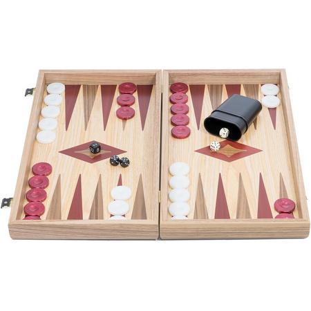 Eik-Walnoot  Backgammon set - Luxe - 30x20cm -met zijlade  top kwaliteit