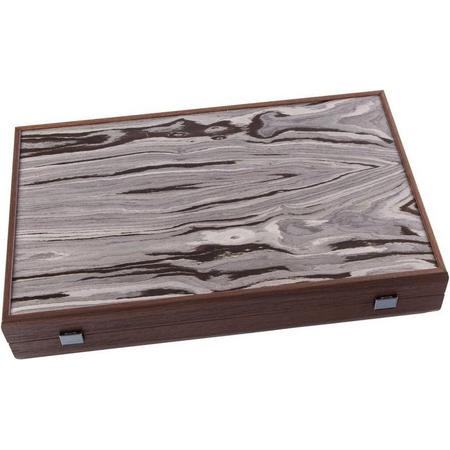 Fossiel Forest Backgammon spel - Ultraluxe - Prachtig - 48x30 opengeklapt 48x60 cm Kist  Top Kwaliteit