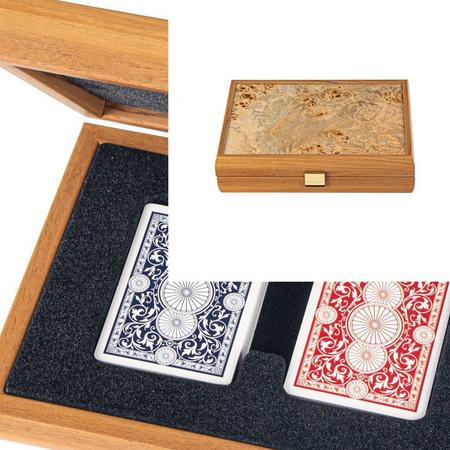 LUPO Burl kist - Coated Speelkaarten 24x17 cm  top kwaliteit