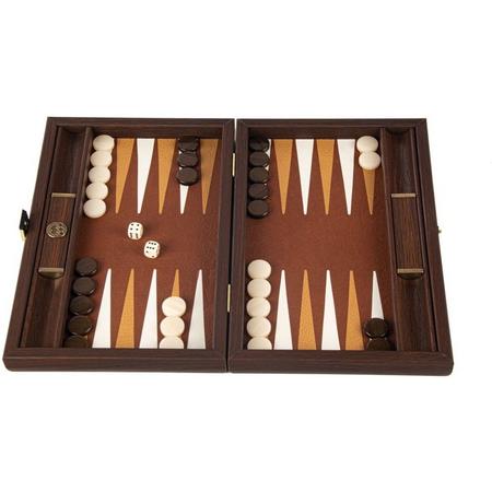 Leatherette Braided Straw Backgammon spel - in donker Bruin - 20x30cm  top kwaliteit