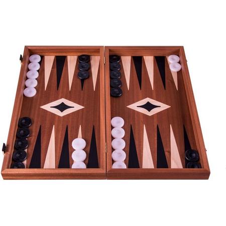 Mahony  Backgammon spel - Luxe - 38x20cm Pearl Stenen