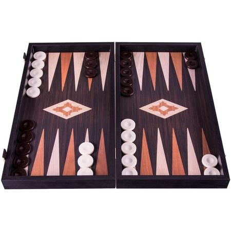 Wenge houtenprint Backgammon set - Luxe - 48x26 cm