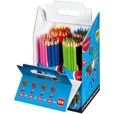 Colorpeps kleurpotlood schoolverpakking - 4 koker x 36