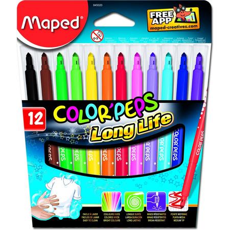 Colorpeps ultra uitwasbare viltstift x 12