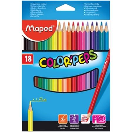 Maped kleurpotlood ColorPeps - 18 potloden - kartonnen etui - 21 x 15 x 1 cm