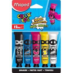 Maped plakkaatverf ColorPeps, 12 ml, 5 tubes op blister