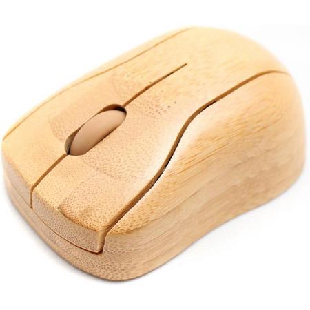 Draadloze Bamboe Muis - Wireless Bamboo Mouse - PC muis - PC mouse - Duurzaam Hout - Sustainable Wood