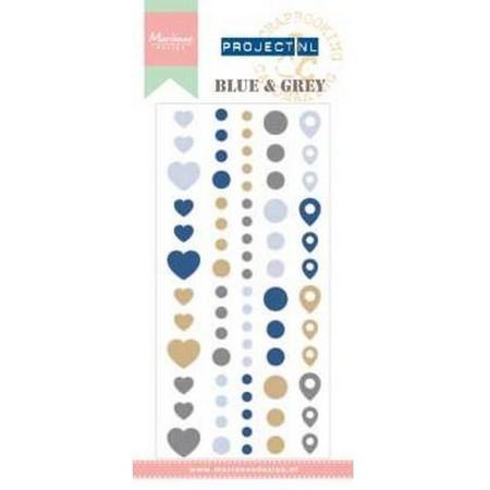 Marianne Design Enamel stickers Blauw & Grijs