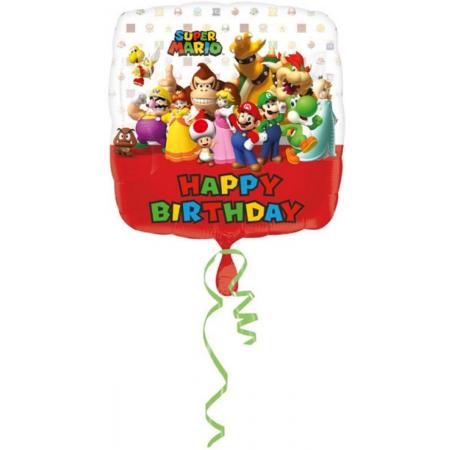 Mario Bros™ Happy Birthday ballon - Feestdecoratievoorwerp