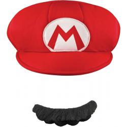 Mario™ pet en snor voor volwassenen - Verkleedhoofddeksel