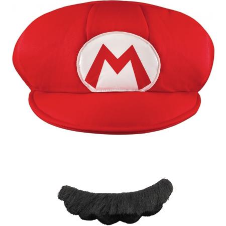 Mario™ pet en snor voor volwassenen - Verkleedhoofddeksel