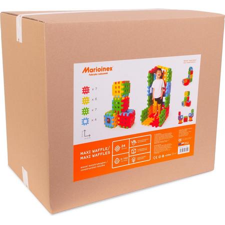 Marioinex - Speelgoed - Wafels - Maxi XL blokken - grote wafel blokken - 24 stuks - 31,5 cm lang en breed - Bekroond speelgoed - vanaf 2 jaar.