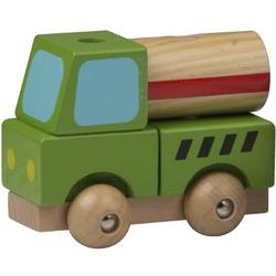 Speelgoed groene cementwagen hout 9 cm