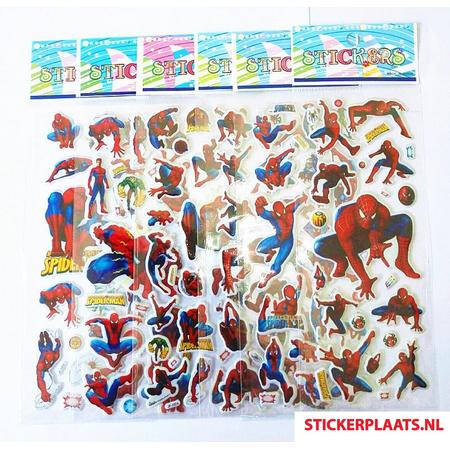 Vier Stickervellen SPIDERMAN - Ca. 70 - 80 Stickers - Bubble 3D Stickers Spider-Man Marvel Avengers