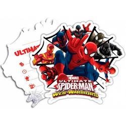 12x   Spiderman Warriors uitnodigingen - feest thema uitnodigingen