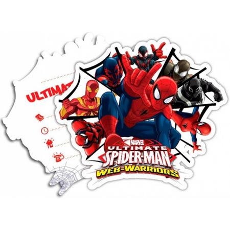 12x Marvel Spiderman Warriors uitnodigingen - feest thema uitnodigingen