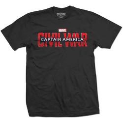 Captain America - Civil War Movie Logo heren unisex T-shirt zwart - M