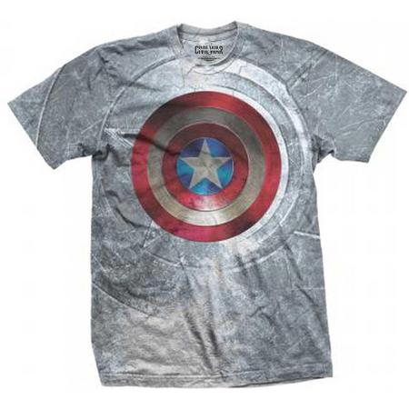 Captain America - Civil War Shield sublimation print heren unisex T-shirt multicolours - XXL