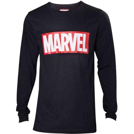 Marvel - Logo heren unisex longsleeve shirt zwart - XS