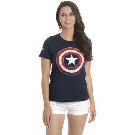Marvel Captain America Dames Tshirt -XS- Shield Blauw
