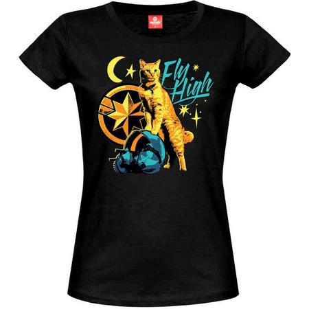 Marvel Captain Marvel Dames Tshirt -L- Flight High Zwart