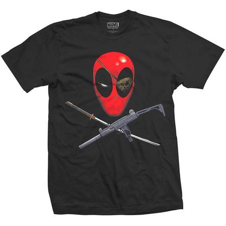 Marvel Comics - Deadpool Crossbones heren unisex T-shirt zwart - XL