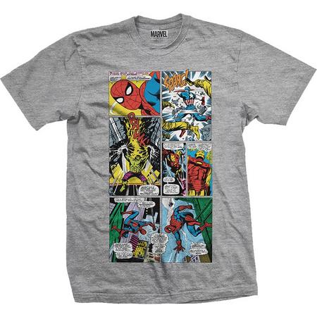 Marvel Comics - Panels heren unisex T-shirt grijs - XL