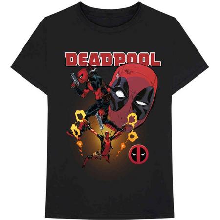Marvel Deadpool Heren Tshirt -L- Deadpool Collage 2 Zwart