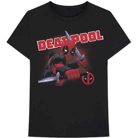 Marvel Deadpool Heren Tshirt -M- Deadpool Cover Zwart