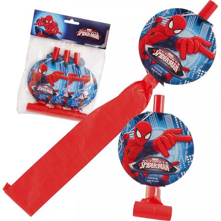 Marvel Feesttoeter Spider-man Jongens 20 X 5 Cm Rood/blauw 3 Stuks