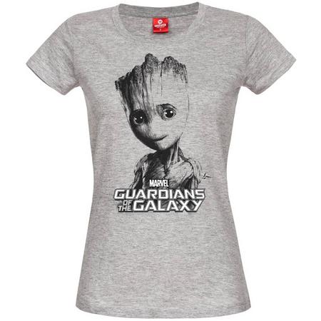 Marvel Guardians Of The Galaxy Dames Tshirt -XL- Sweet Groot Grijs