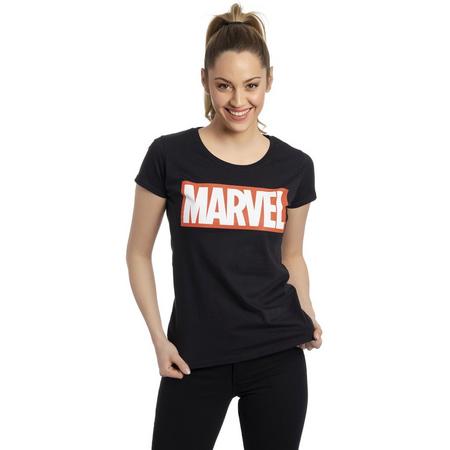 Marvel Marvel Dames Tshirt -L- Logo Zwart